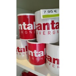 Mug rouge et blanc Cantal...